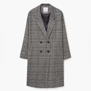MANGO Plaid wool-blend Coat